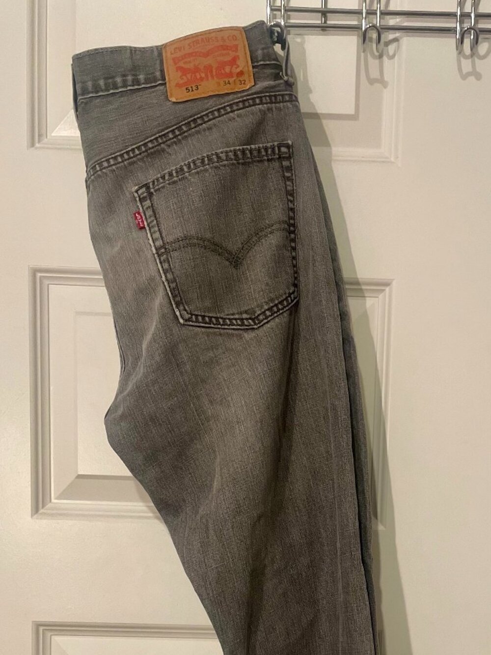 Levi's 513 Straight Jeans Gray Wash, 34 W x 32 L